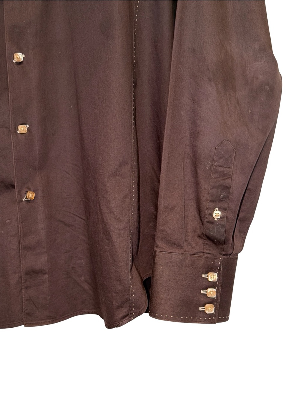 BOGOSSE Men’s Casual Button-Down Shirt with Contrast Stripe Lining & Cuffs - Picture 12 of 16